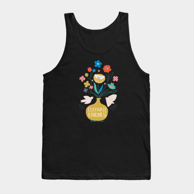 Cultivate Kindness Tank Top by Rosalind Maroney Illustration